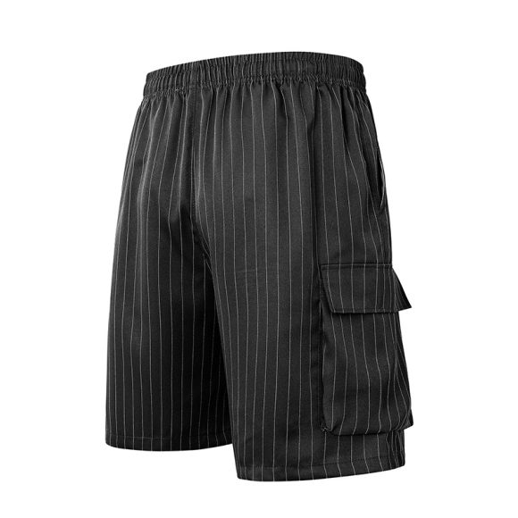 Chinese Style Summer Striped Casual Shorts Men's Loose Straight Beach Pants Shorts - Image 4