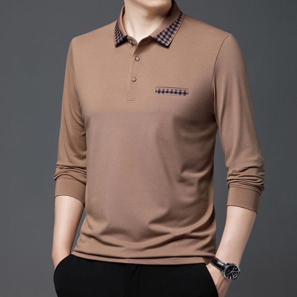 Solid Color Casual Dad Long-t-shirt - Image 3