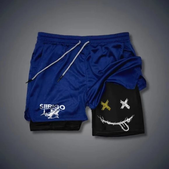 Funny Face Printed Sports Shorts - Image 4