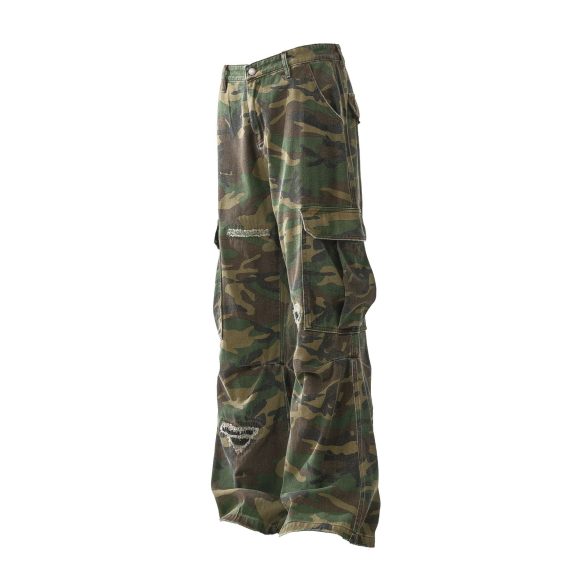 Retro Tattered Jeans Personalized Camouflage Workwear Casual Pants - Image 3