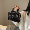 Dinner Dress Portable Beaded Weave Pearl Bag
