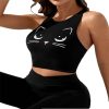 Sexy Round Neck Halter Sleeveless Letter Print Vest - Image 2
