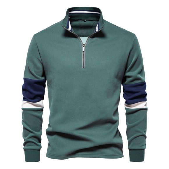 Polo Collar Contrast Color Casual All-matching Hoodie - Image 4