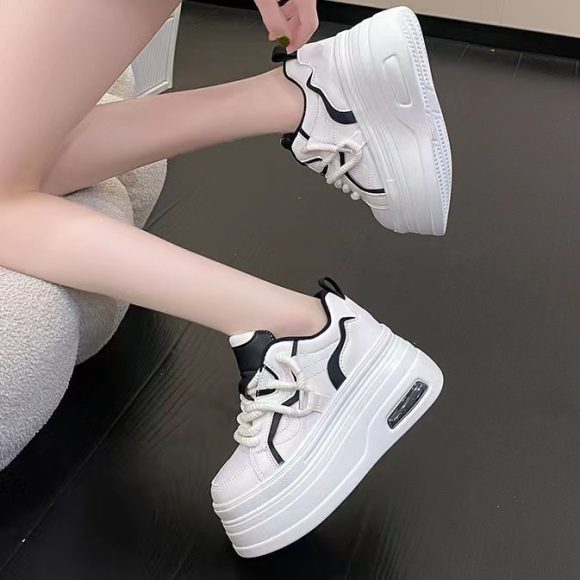 10CM Invisible Hidden Heel White Shoes Female - Image 2