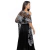 Long Sequined Embroidered Feather Shawl - Image 6