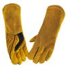 Outdoor Camping BBQ Gloves Welding Non-slip Wear-resistant Protective Leather Gloves Heat Insulation - Image 5