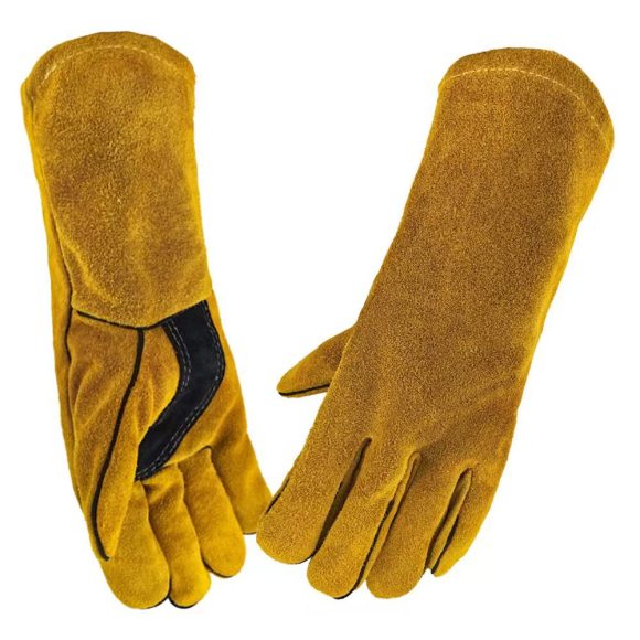 Outdoor Camping BBQ Gloves Welding Non-slip Wear-resistant Protective Leather Gloves Heat Insulation - Image 5