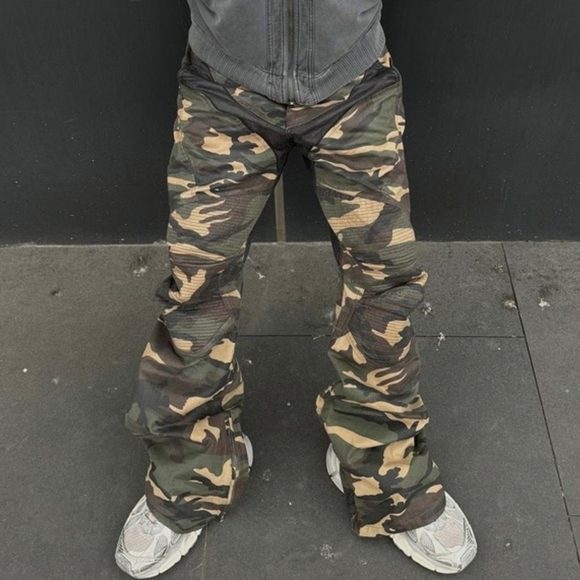 Men's Same Stitching Design Zipper Wide Leg Pants - Image 5