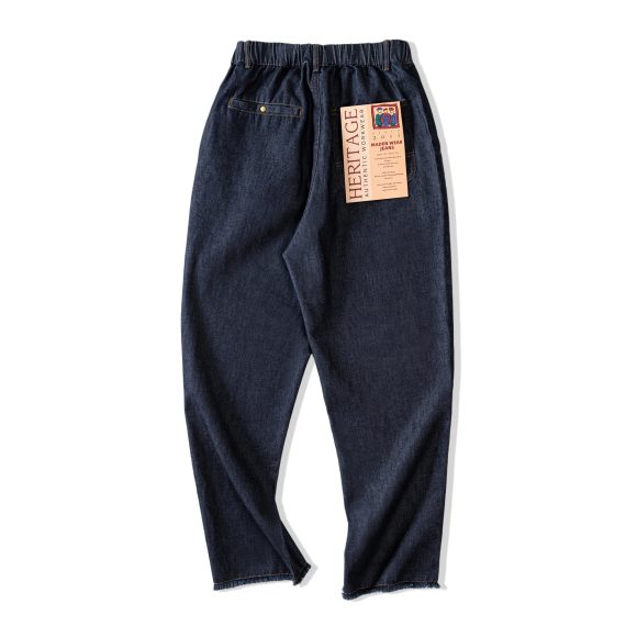American Casual Jeans Washed Double Pleated Loose Burrs Men's Straight-leg Trousers - Image 3