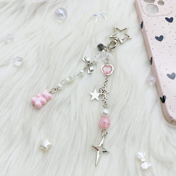 Beaded Bow Love Cross Keychain - Image 7