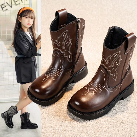 Girls' Embroidered Martin Boots