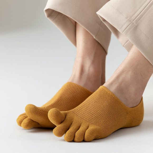 Men's Cotton Deodorant And Sweat-absorbing Breathable Five Toe Socks