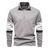 Polo Collar Contrast Color Casual All-matching Hoodie - Image 6