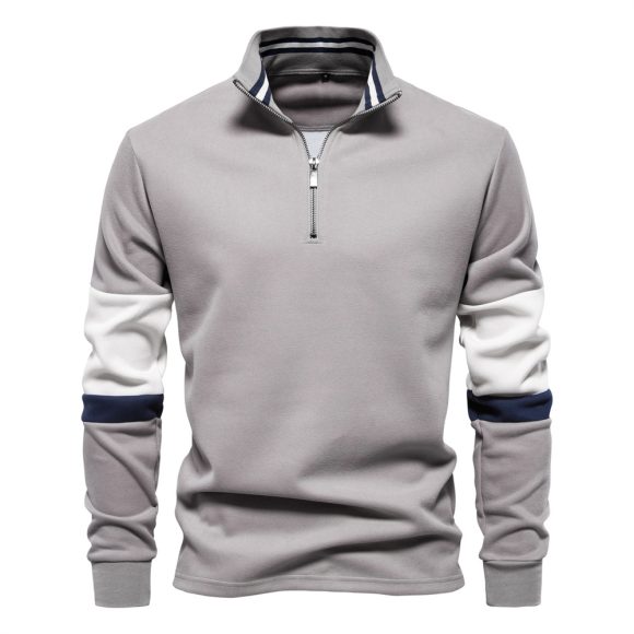 Polo Collar Contrast Color Casual All-matching Hoodie - Image 6