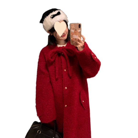 Korean Style Woolen Overknee Long Coat - Image 5