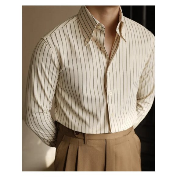 Men's Business Non-ironing Slim-fit Gentleman Versatile Fashion Pointed Buckle Collar Shirt - Image 6