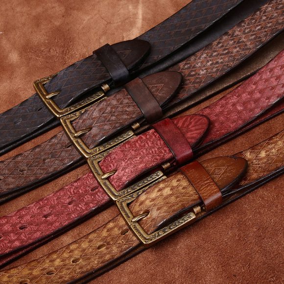 Original Diamond Carved Men's Denim Belt - Image 8