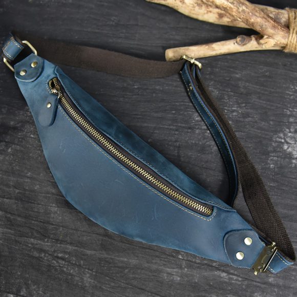 Men's Multi-functional Retro Crazy Horse Leather Belt Bag - Image 4