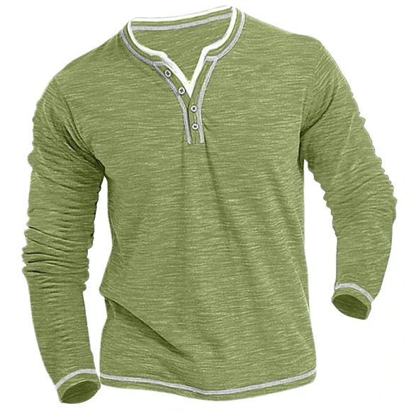 Comfortable Soft Stretch Henley Shirt T-shirt - Image 2