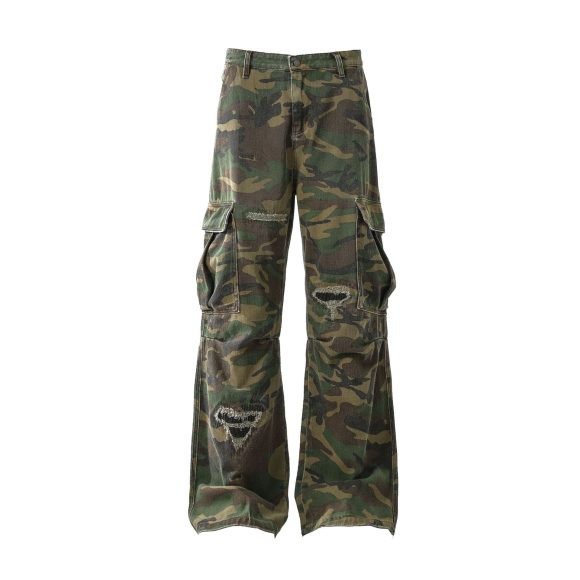 Retro Tattered Jeans Personalized Camouflage Workwear Casual Pants - Image 6