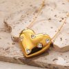 Copper Plating 18K Gold Light Luxury Diamond Love Necklace