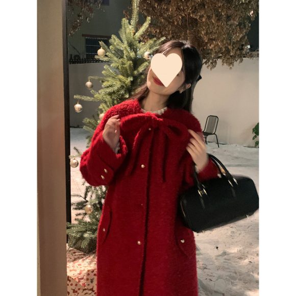 Korean Style Woolen Overknee Long Coat - Image 3