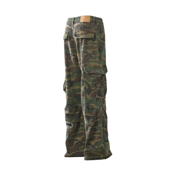 Retro Tattered Jeans Personalized Camouflage Workwear Casual Pants - Image 4