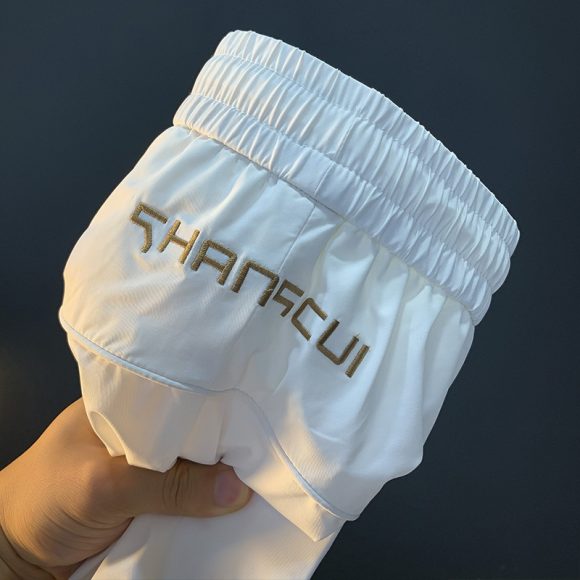 White Ice Silk Embroidery Ultra-thin Cool Feeling Ankle-length Sports Pants - Image 2