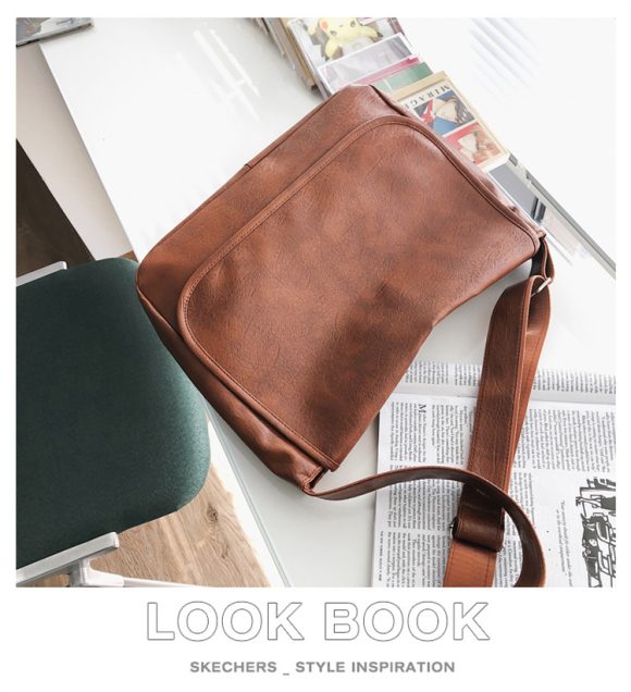 Men's Simplicity British Style Vintage Messenger Bag - Image 4