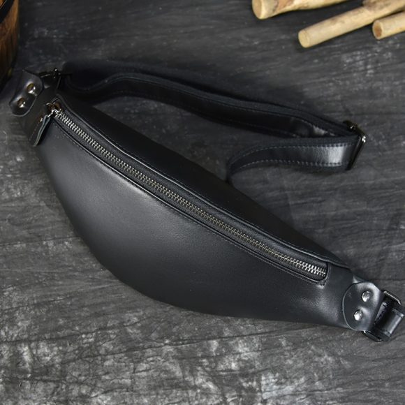 Men's Multi-functional Retro Crazy Horse Leather Belt Bag - Image 7