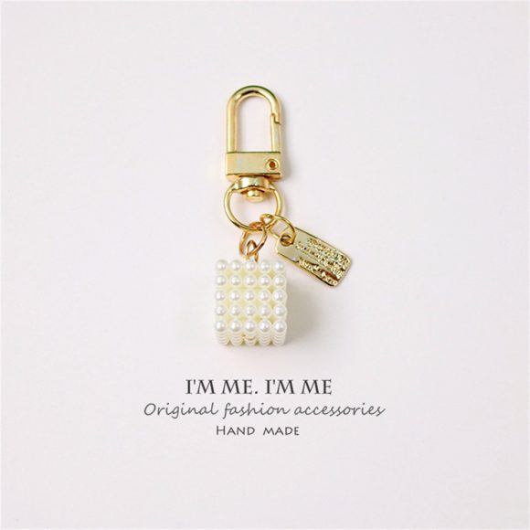 Cross-border Rose Bow Pearl Tassel Key Chain Car Pedant Decoration - Image 2