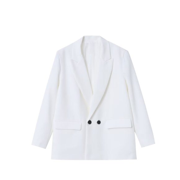 Women's Multi-color Commuter Loose Design Double-breasted Jacket - Image 4