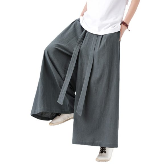 Cotton And Linen Plus Size Loose Trousers Men's Chinese Style - Image 4
