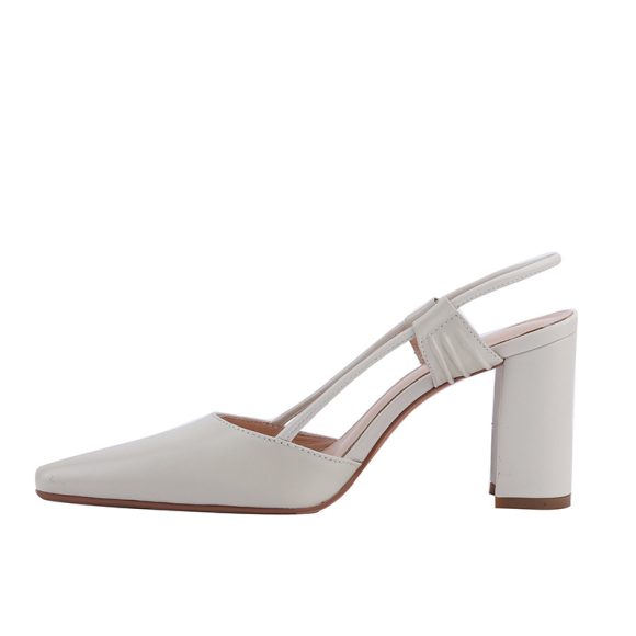 Closed Toe Back Empty High Heel Cool Pumps Full Leather - Image 2