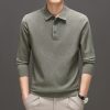 Knitwear Polo Collar Solid Color Long Sleeve Men's Sweater - Image 3