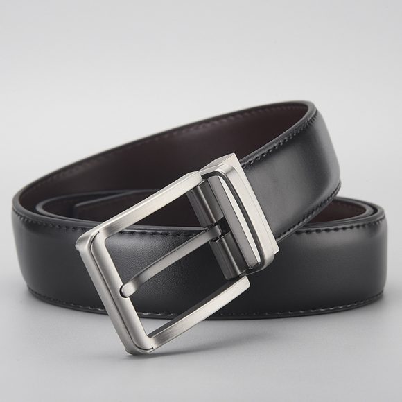 Gentleman Business Style Men's Leather Business Rotation Pin Buckle Belt - Image 7
