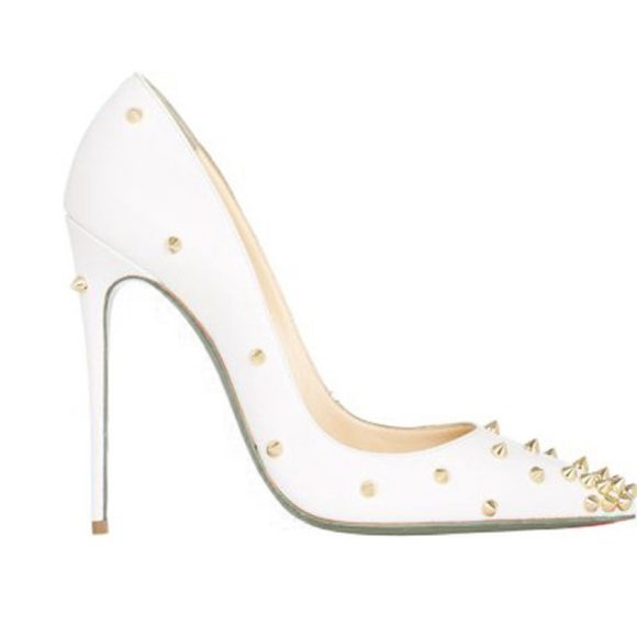 Pointed Toe Shallow Mouth Rivet Stiletto Heel Women's Shoes - Image 2
