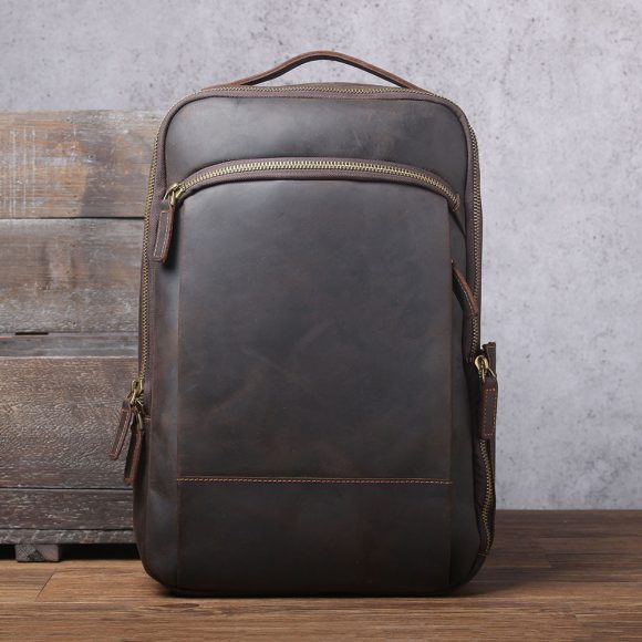 Men's Simplicity Vintage Casual Leather Backpack - Image 6