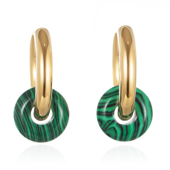18K Gold Titanium Steel Pearl Earrings - Image 3