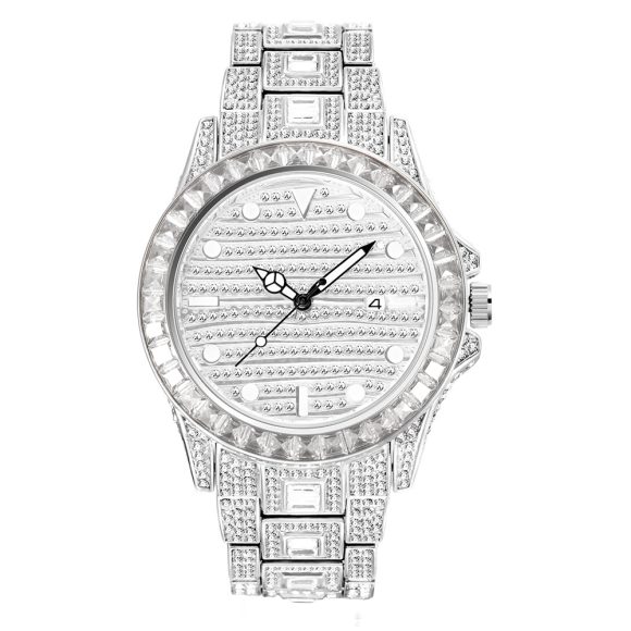 Fashion High-end Gradient Rainbow Diamond Waterproof Men's Quartz Watch - Image 4