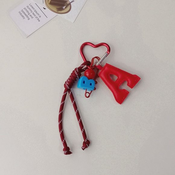 3D Cute Cherry Embroidered Handbag Car Keychain Pendant - Image 2