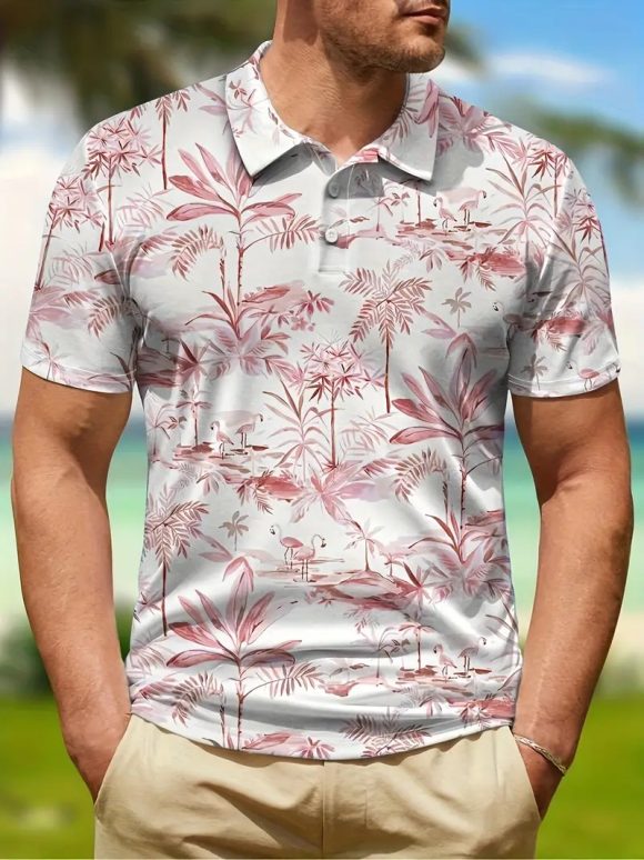 Men's Print Breathable Fashion Polo Shirt Top - Image 9