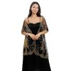 Long Sequined Embroidered Feather Shawl - Image 4