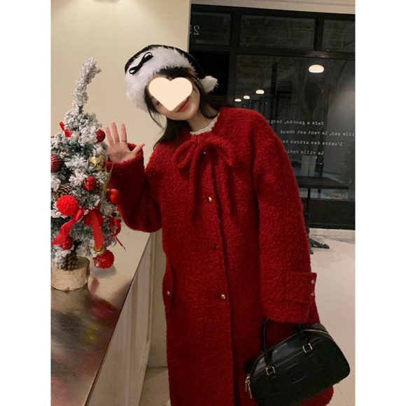 Korean Style Woolen Overknee Long Coat - Image 6