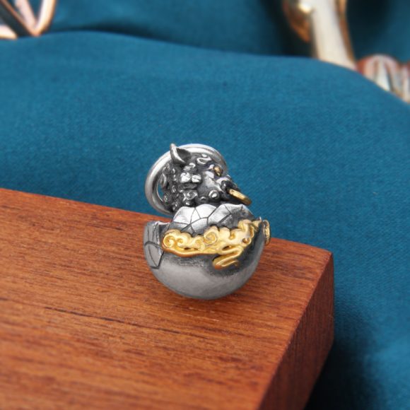 S925 Sterling Silver Money Drawing Egg Pendant - Image 3