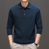 Knitwear Polo Collar Solid Color Long Sleeve Men's Sweater - Image 2