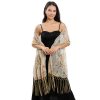 Long Sequined Embroidered Feather Shawl - Image 2