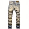 Slim-fit Stretch Ripped Embroidered Vintage Patch Jeans - Image 4
