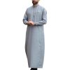 Muslim Men's Clothing Loose Lapel Fashion Robe - Image 5