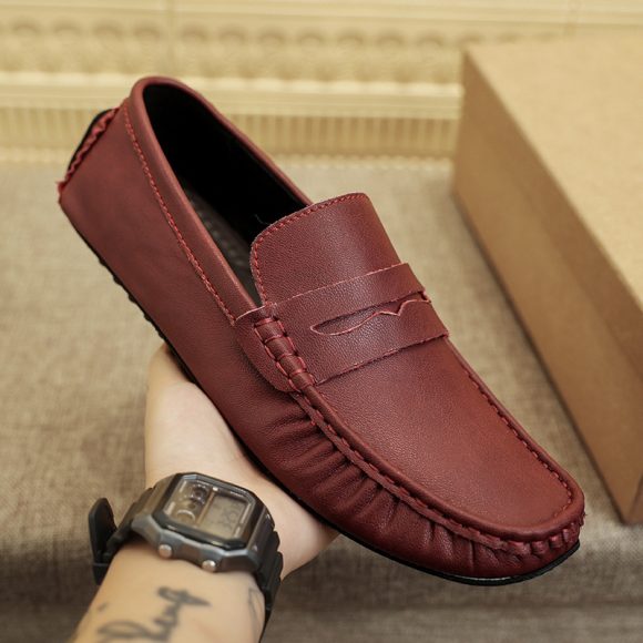 Men's Fashion British Leather Beanie Shoes - Image 7